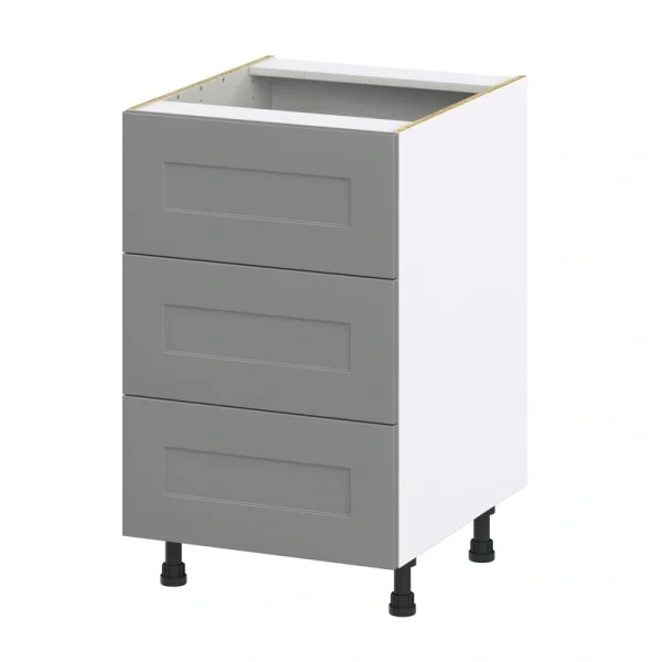Hugo&Borg Beaumont 21-in W x 34.5-in H x 24-in D Slate Gray 3-Drawer Base Fully Assembled Cabinet (Recessed Panel Style) T726921964