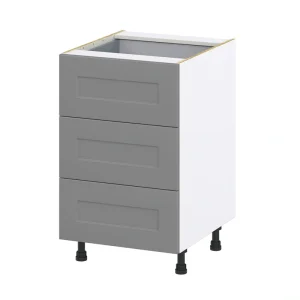 Hugo&Borg Beaumont 21-in W x 34.5-in H x 24-in D Slate Gray 4-Drawer Base Fully Assembled Cabinet (Recessed Panel Style)