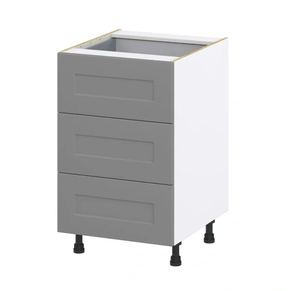Hugo&Borg Beaumont 21-in W x 34.5-in H x 24-in D Slate Gray 4-Drawer Base Fully Assembled Cabinet (Recessed Panel Style)