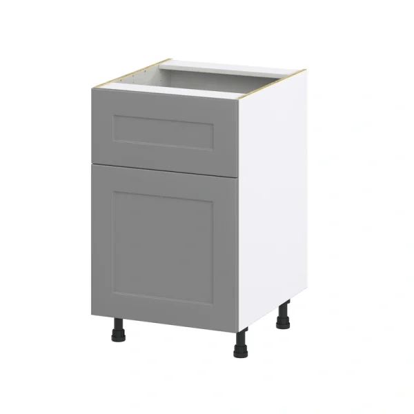 Hugo&Borg Beaumont 21-in W x 34.5-in H x 25-in D Slate Gray 1-Drawer Base Fully Assembled Cabinet (Recessed Panel Shaker Style)