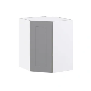 Hugo&Borg Beaumont 24-in W x 30-in H x 14-in D Slate Gray Diagonal Corner Wall Fully Assembled Cabinet (Flat Panel Shaker Style)