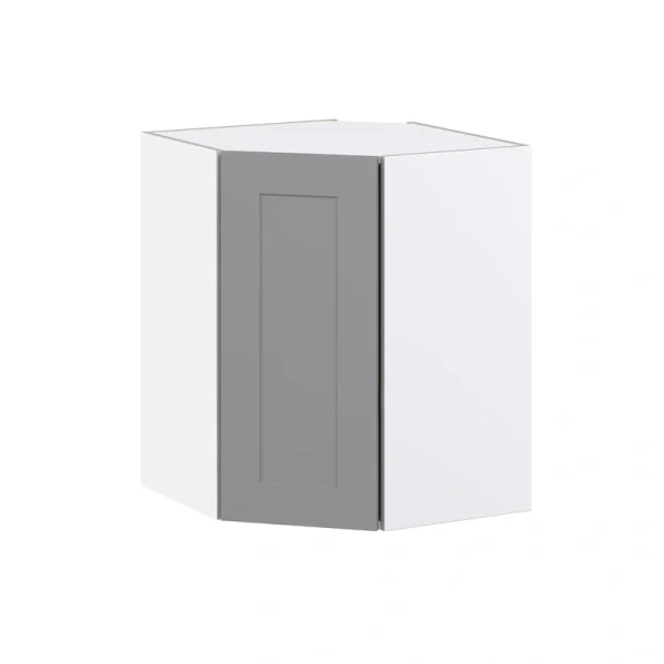 Hugo&Borg Beaumont 24-in W x 30-in H x 14-in D Slate Gray Diagonal Corner Wall Fully Assembled Cabinet (Flat Panel Shaker Style)
