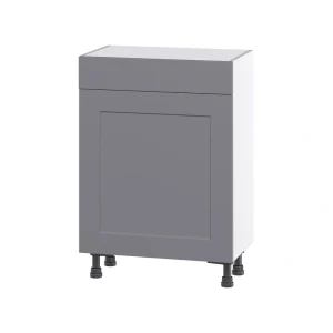 Hugo&Borg Beaumont 24-in W x 34.5-in H x 14-in D Slate Gray 1-Drawer Base Fully Assembled Cabinet (Flat Panel Shaker Style)