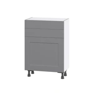 Hugo&Borg Beaumont 24-in W x 34.5-in H x 14-in D Slate Gray 2-Drawers Base Fully Assembled Cabinet (Flat Panel Shaker Style)