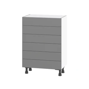 Hugo&Borg Beaumont 24-in W x 34.5-in H x 14-in D Slate Gray 6-Drawer Base Fully Assembled Cabinet