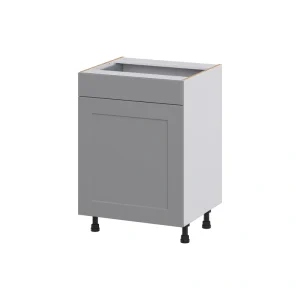 Hugo&Borg Beaumont 24-in W x 34.5-in H x 21-in D Slate Gray 1-Drawer Base Fully Assembled Cabinet (Recessed Panel Shaker Style)