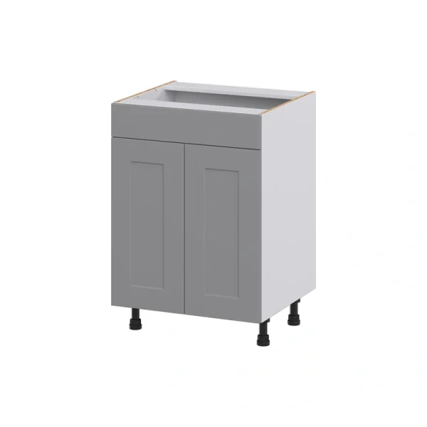 Hugo&Borg Beaumont 24-in W x 34.5-in H x 21-in D Slate Gray Sink Base Fully Assembled Cabinet (Recessed Panel Shaker Style)
