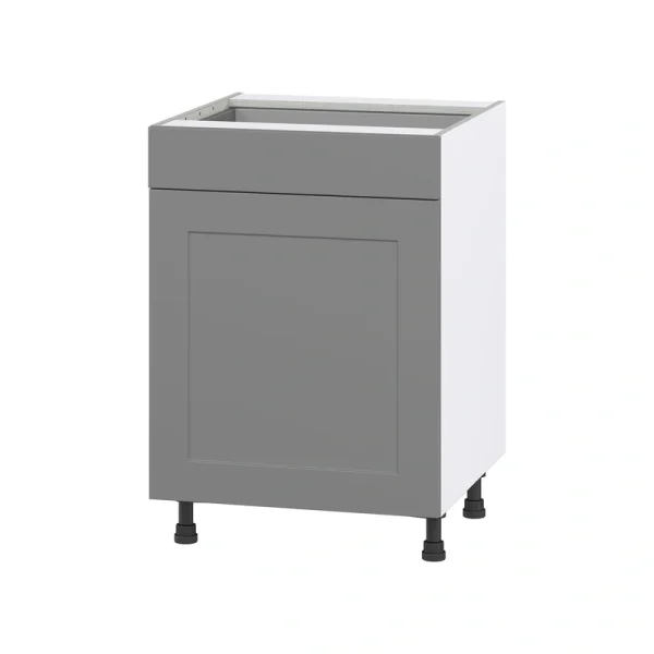 Hugo&Borg Beaumont 24-in W x 34.5-in H x 24-in D Slate Gray 1-Drawer Base Fully Assembled Cabinet (Flat Panel Shaker Style) T726920065