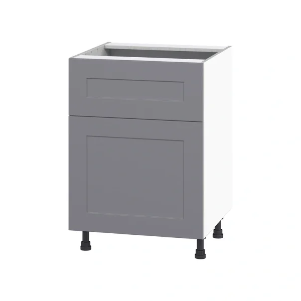 Hugo&Borg Beaumont 24-in W x 34.5-in H x 24-in D Slate Gray 1-Drawer Base Fully Assembled Cabinet (Flat Panel Shaker Style) T726921773