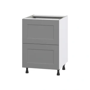 Hugo&Borg Beaumont 24-in W x 34.5-in H x 24-in D Slate Gray 2-Drawer Base Fully Assembled Cabinet