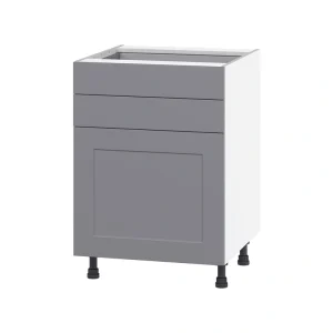 Hugo&Borg Beaumont 24-in W x 34.5-in H x 24-in D Slate Gray 2-Drawers Base Fully Assembled Cabinet (Flat Panel Shaker Style)