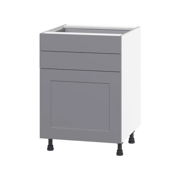 Hugo&Borg Beaumont 24-in W x 34.5-in H x 24-in D Slate Gray 2-Drawers Base Fully Assembled Cabinet (Flat Panel Shaker Style)