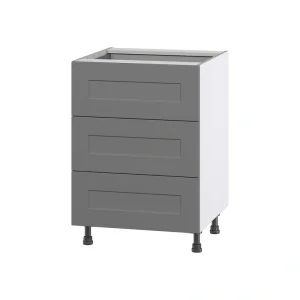 Hugo&Borg Beaumont 24-in W x 34.5-in H x 24-in D Slate Gray 3-Drawer Base Fully Assembled Cabinet T726920080