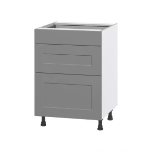Hugo&Borg Beaumont 24-in W x 34.5-in H x 24-in D Slate Gray 3-Drawer Base Fully Assembled Cabinet T726920082