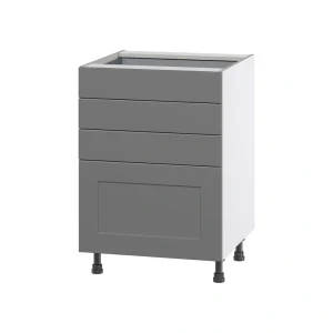 Hugo&Borg Beaumont 24-in W x 34.5-in H x 24-in D Slate Gray 4-Drawer Base Fully Assembled Cabinet
