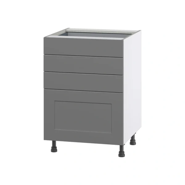 Hugo&Borg Beaumont 24-in W x 34.5-in H x 24-in D Slate Gray 4-Drawer Base Fully Assembled Cabinet