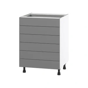 Hugo&Borg Beaumont 24-in W x 34.5-in H x 24-in D Slate Gray 6-Drawer Base Fully Assembled Cabinet