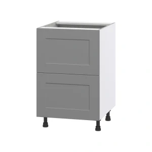 Hugo&Borg Beaumont 24-in W x 34.5-in H x 25-in D Slate Gray 2-Drawer Base Fully Assembled Cabinet