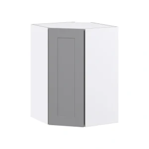 Hugo&Borg Beaumont 24-in W x 35-in H x 14-in D Slate Gray Diagonal Corner Wall Fully Assembled Cabinet (Flat Panel Shaker Style)