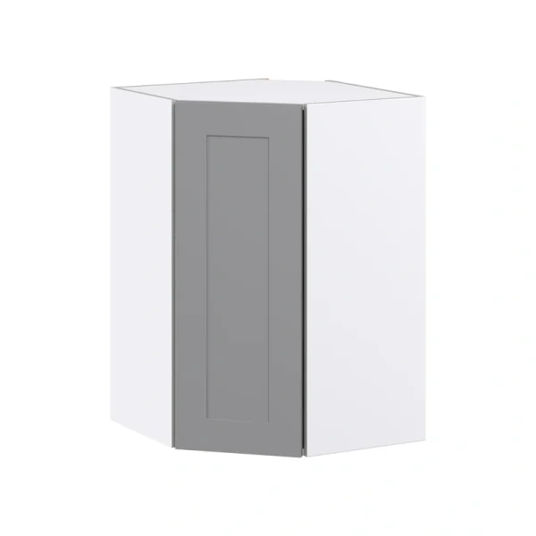 Hugo&Borg Beaumont 24-in W x 35-in H x 14-in D Slate Gray Diagonal Corner Wall Fully Assembled Cabinet (Flat Panel Shaker Style)
