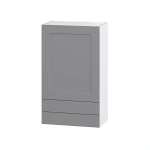 Hugo&Borg Beaumont 24-in W x 40-in H x 14-in D Slate Gray 2-Drawers Wall Fully Assembled Cabinet (Recessed Panel Shaker Style)