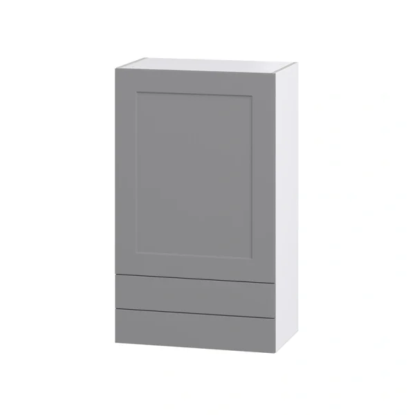 Hugo&Borg Beaumont 24-in W x 40-in H x 14-in D Slate Gray 2-Drawers Wall Fully Assembled Cabinet (Recessed Panel Shaker Style)