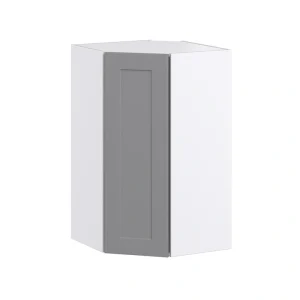Hugo&Borg Beaumont 24-in W x 40-in H x 14-in D Slate Gray Diagonal Corner Wall Fully Assembled Cabinet (Recessed Panel Shaker Style)