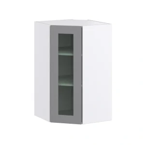 Hugo&Borg Beaumont 24-in W x 40-in H x 14-in D Slate Gray Wall Fully Assembled Cabinet (Recessed Panel Glass Door Style)