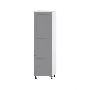 Hugo&Borg Beaumont 24-in W x 84.5-in H x 24-in D Slate Gray 3-Drawers Pantry Fully Assembled Cabinet (Flat Panel Shaker Style)