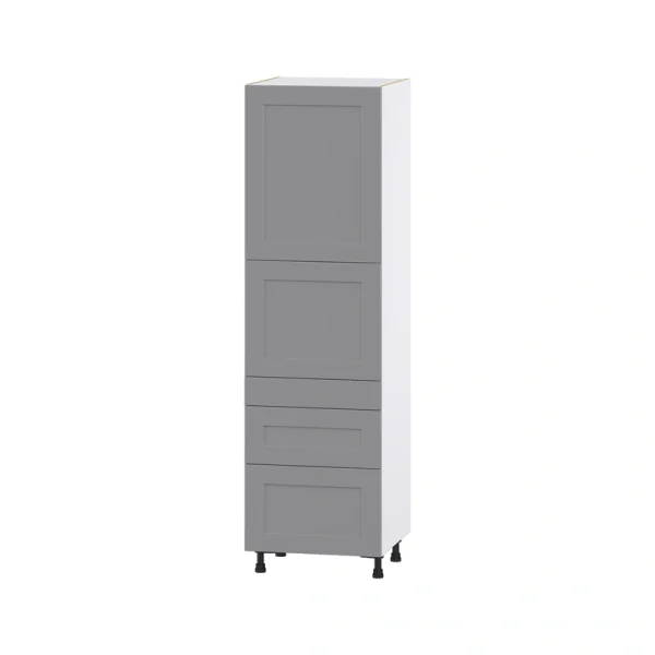 Hugo&Borg Beaumont 24-in W x 84.5-in H x 24-in D Slate Gray 3-Drawers Pantry Fully Assembled Cabinet (Flat Panel Shaker Style)