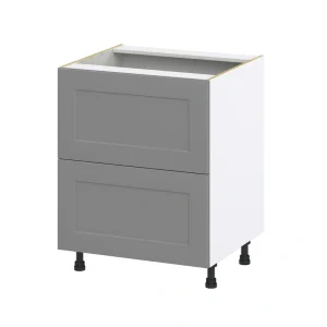 Hugo&Borg Beaumont 27-in W x 34.5-in H x 24-in D Slate Gray 2-Drawer Base Fully Assembled Cabinet (Recessed Panel Style)