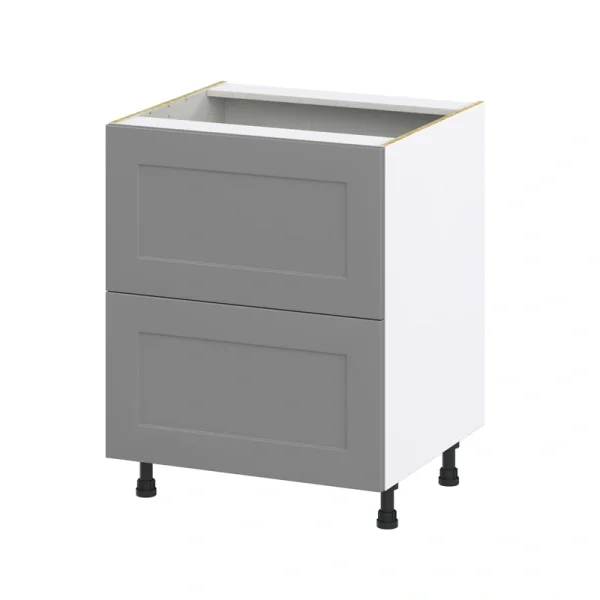 Hugo&Borg Beaumont 27-in W x 34.5-in H x 24-in D Slate Gray 2-Drawer Base Fully Assembled Cabinet (Recessed Panel Style)