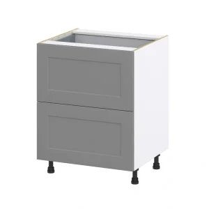 Hugo&Borg Beaumont 27-in W x 34.5-in H x 24-in D Slate Gray 3-Drawer Base Fully Assembled Cabinet (Recessed Panel Style)