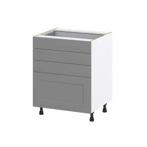 Hugo&Borg Beaumont 27-in W x 34.5-in H x 24-in D Slate Gray 4-Drawer Base Fully Assembled Cabinet (Recessed Panel Style)