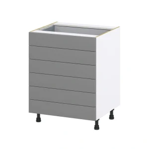 Hugo&Borg Beaumont 27-in W x 34.5-in H x 24-in D Slate Gray 6-Drawer Base Fully Assembled Cabinet (Recessed Panel Style)