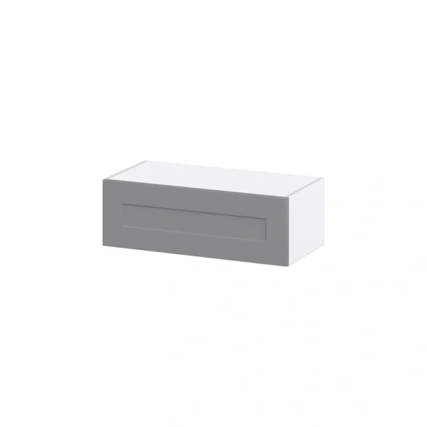 Hugo&Borg Beaumont 30-in W x 10-in H x 14-in D Slate Gray Wall Fully Assembled Cabinet (Recessed Panel Shaker Door Style)