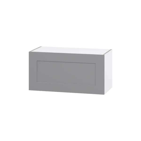 Hugo&Borg Beaumont 30-in W x 15-in H x 14-in D Slate Gray Wall Fully Assembled Cabinet (Flat Panel Shaker Door Style)