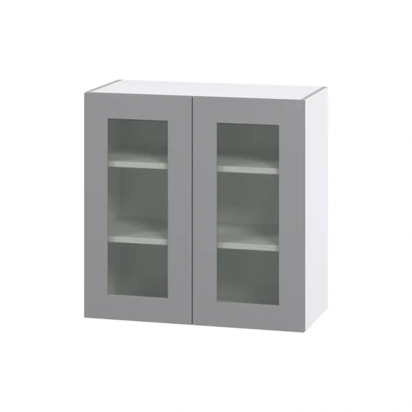 Hugo&Borg Beaumont 30-in W x 30-in H x 14-in D Slate Gray Wall Fully Assembled Cabinet (Glass Panel Shaker Door Style)