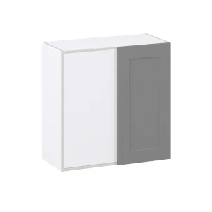Hugo&Borg Beaumont 30-in W x 30-in H x 14-in D Slate Gray Wall Fully Assembled Cabinet (Recessed Panel Shaker Door Style)