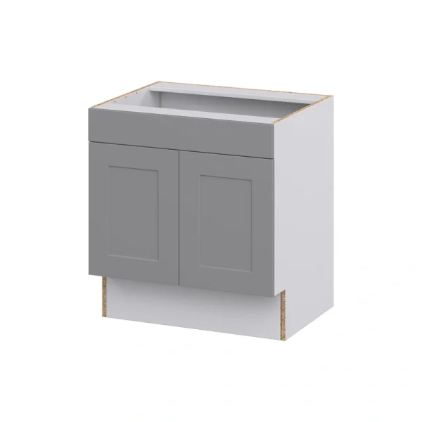Hugo&Borg Beaumont 30-in W x 32.5-in H x 24-in D Slate Gray Sink Base Fully Assembled Cabinet (Recessed Panel Shaker Style)