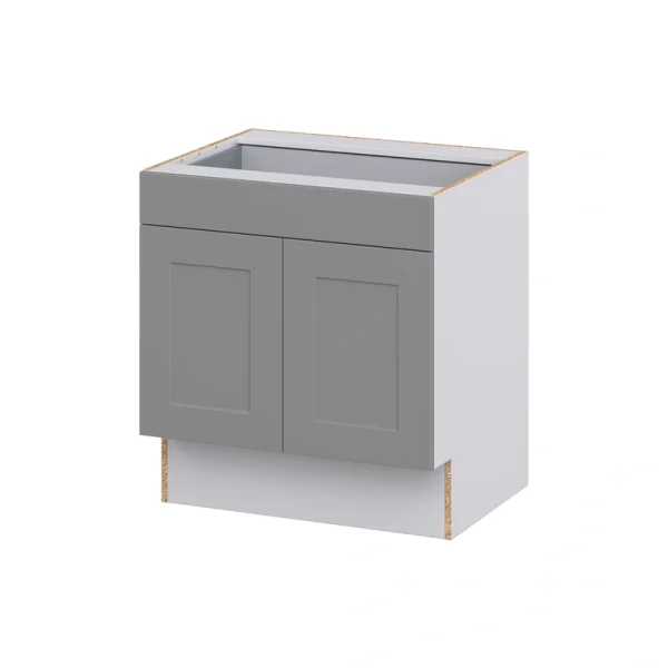 Hugo&Borg Beaumont 30-in W x 32.5-in H x 25-in D Slate Gray 1-Drawer Base Fully Assembled Cabinet (Recessed Panel Shaker Style)