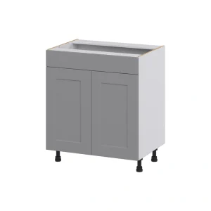 Hugo&Borg Beaumont 30-in W x 34.5-in H x 21-in D Slate Gray Sink Base Fully Assembled Cabinet (Recessed Panel Shaker Style)