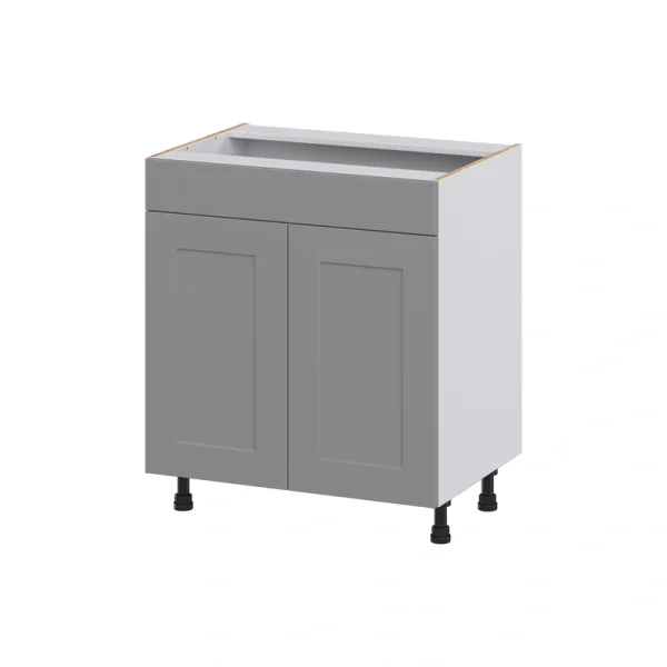 Hugo&Borg Beaumont 30-in W x 34.5-in H x 21-in D Slate Gray Sink Base Fully Assembled Cabinet (Recessed Panel Shaker Style)