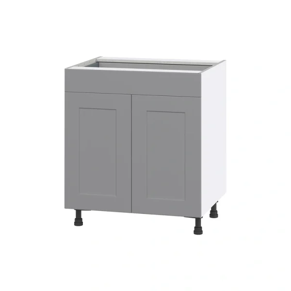 Hugo&Borg Beaumont 30-in W x 34.5-in H x 24-in D Slate Gray 1-Drawer Base Fully Assembled Cabinet (Flat Panel Shaker Style) T726920069