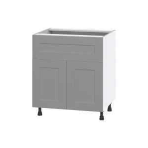 Hugo&Borg Beaumont 30-in W x 34.5-in H x 24-in D Slate Gray 1-Drawer Base Fully Assembled Cabinet (Flat Panel Shaker Style) T726920090