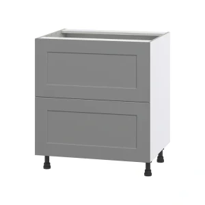 Hugo&Borg Beaumont 30-in W x 34.5-in H x 24-in D Slate Gray 2-Drawer Base Fully Assembled Cabinet T726920088