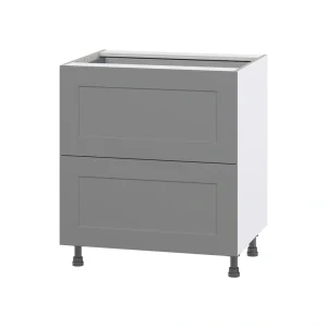 Hugo&Borg Beaumont 30-in W x 34.5-in H x 24-in D Slate Gray 2-Drawer Base Fully Assembled Cabinet T726921202