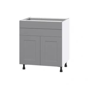 Hugo&Borg Beaumont 30-in W x 34.5-in H x 24-in D Slate Gray 2-Drawers Base Fully Assembled Cabinet (Flat Panel Shaker Style)