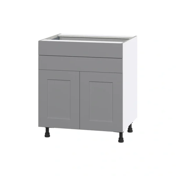 Hugo&Borg Beaumont 30-in W x 34.5-in H x 24-in D Slate Gray 2-Drawers Base Fully Assembled Cabinet (Flat Panel Shaker Style)