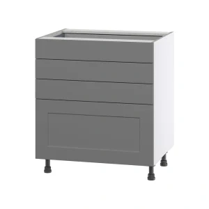 Hugo&Borg Beaumont 30-in W x 34.5-in H x 24-in D Slate Gray 4-Drawer Base Fully Assembled Cabinet